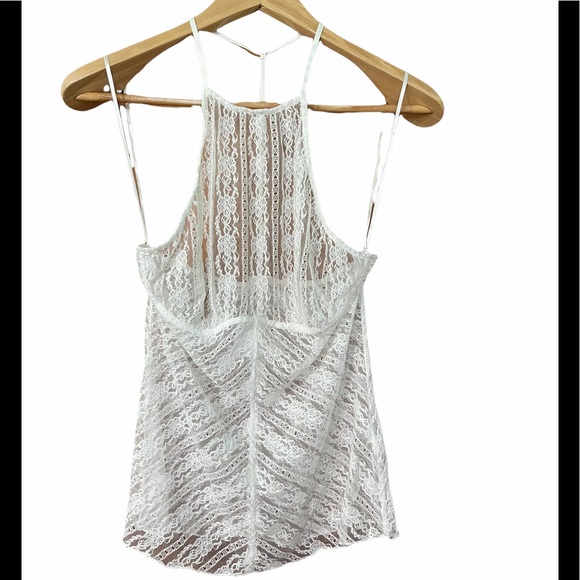 Free People Lovely Lace Cami In White Sz L NWT - Picture 2 of 3